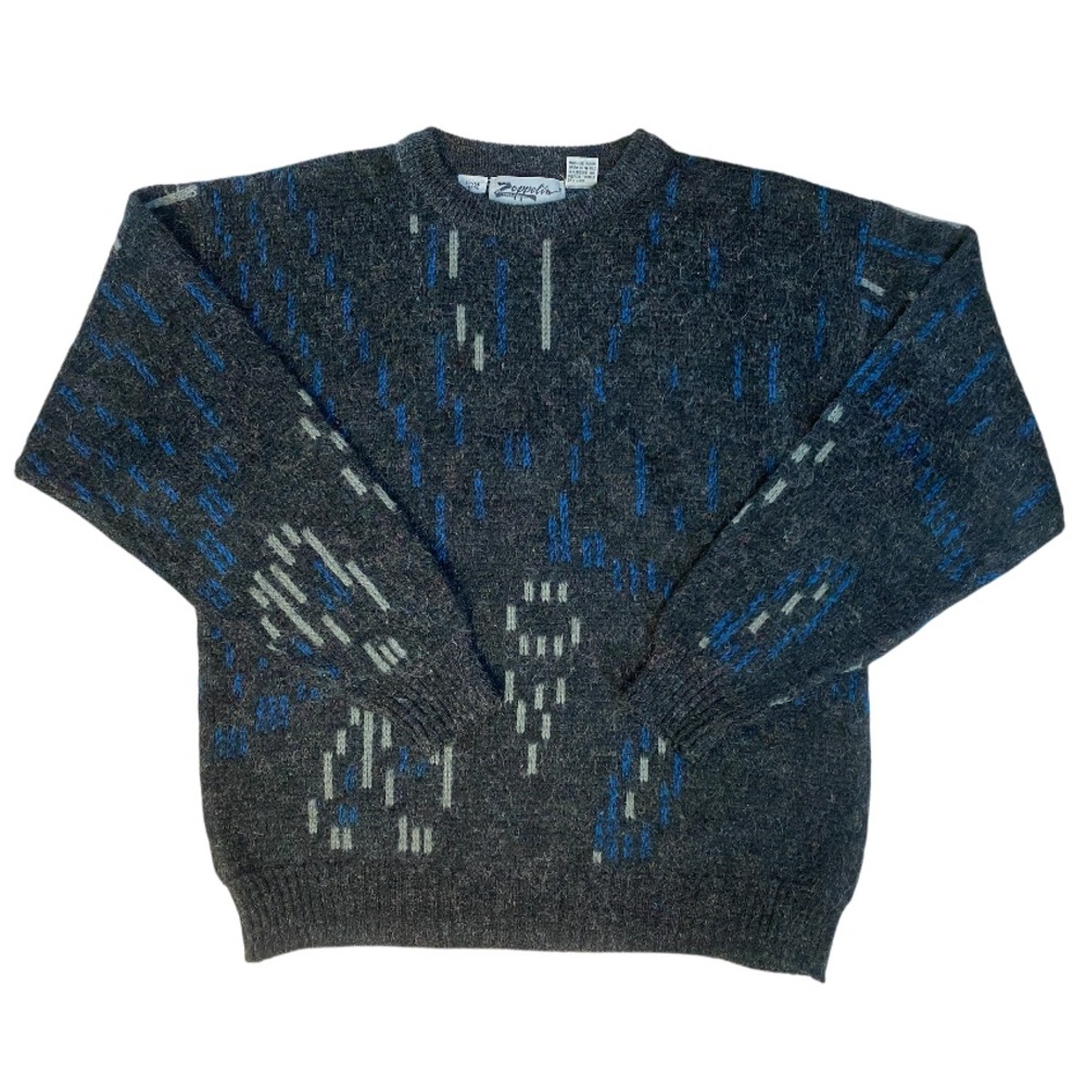 Zeppelin Vintage Men’s Gray Crewneck Sweater Size Medium